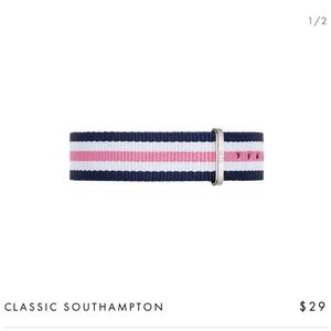 Pink White & Navy Daniel Wellington Watch Strap